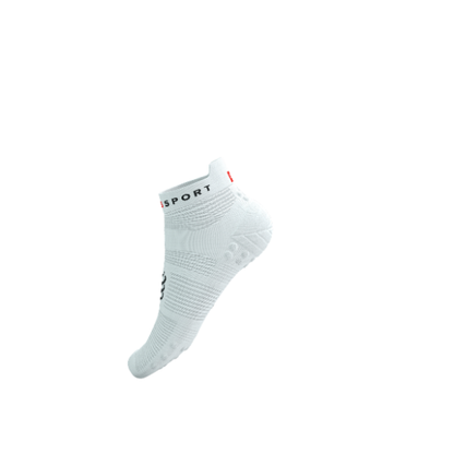 Tất Chạy Bộ Compressport Pro Racing Socks v4.0 Run Low - Trắng (White/Black)