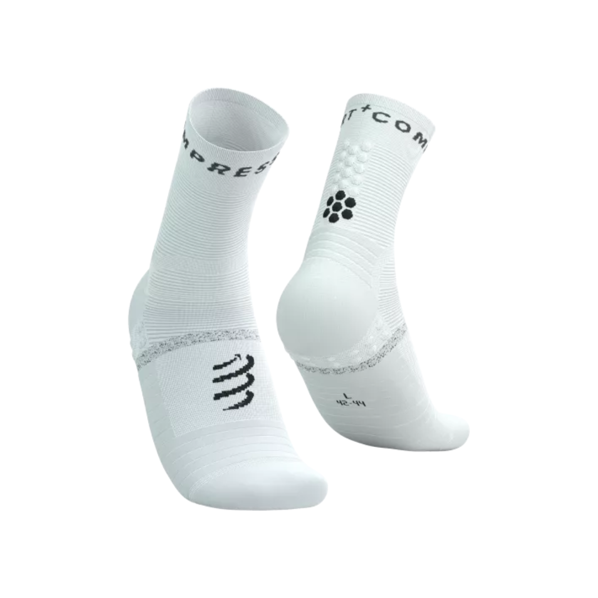 Tất chạy bộ Compressport Pro Marathon Socks V2.0 - Trắng (White/Black)