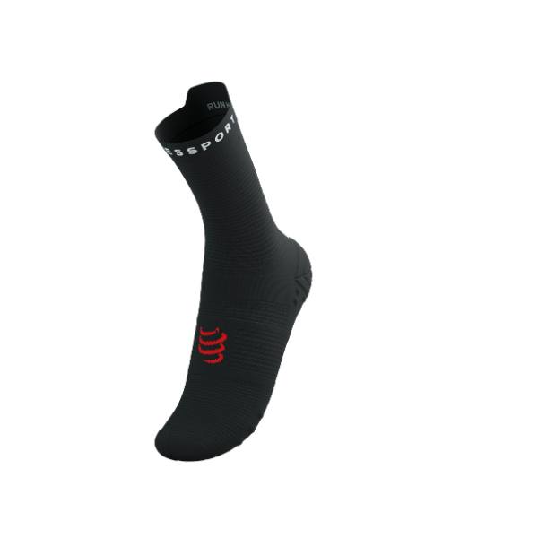 Tất Chạy Bộ Compressport Pro Racing Socks v4.0 Run High - Đen (Black/White)