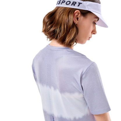 Áo Chạy Bộ Nữ Compressport Performance SS Tshirt - Tím Lavender/White