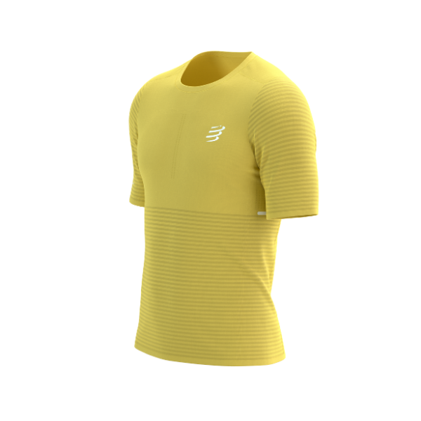 Áo chạy bộ Nam Compressport Pro Racing SS Tshirt - Vàng Lemon