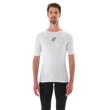 Áo Chạy Bộ Nam Compressport On/Off SS TShirt - Trắng (White)