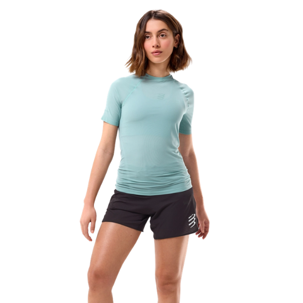 Áo Chạy Trail Nữ Compressport Trail Racing SS Tshirt - Xanh Ether