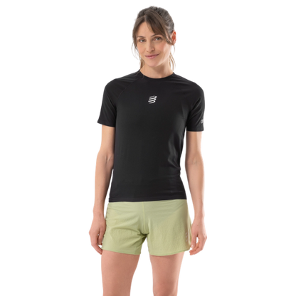 Áo Chạy Trail Nữ Compressport Trail Racing SS Tshirt - Đen (Black)
