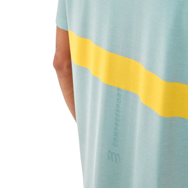 Áo chạy Bộ Nam Compressport Performance SS Tshirt - Ether/Lemon