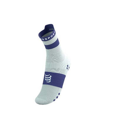 Tất Chạy Bộ Compressport Pro Racing Socks v4.0 Run High - Xanh/Trắng (Star White/Oriental Blue)