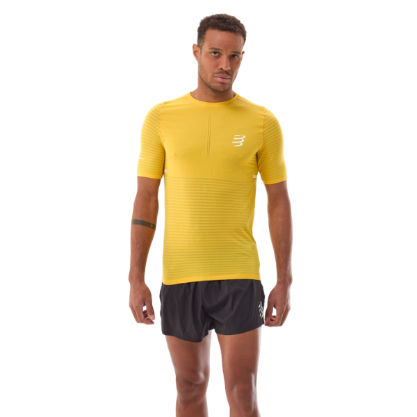 Áo chạy bộ Nam Compressport Pro Racing SS Tshirt - Vàng Lemon