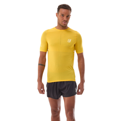 Áo chạy bộ Nam Compressport Pro Racing SS Tshirt - Vàng Lemon