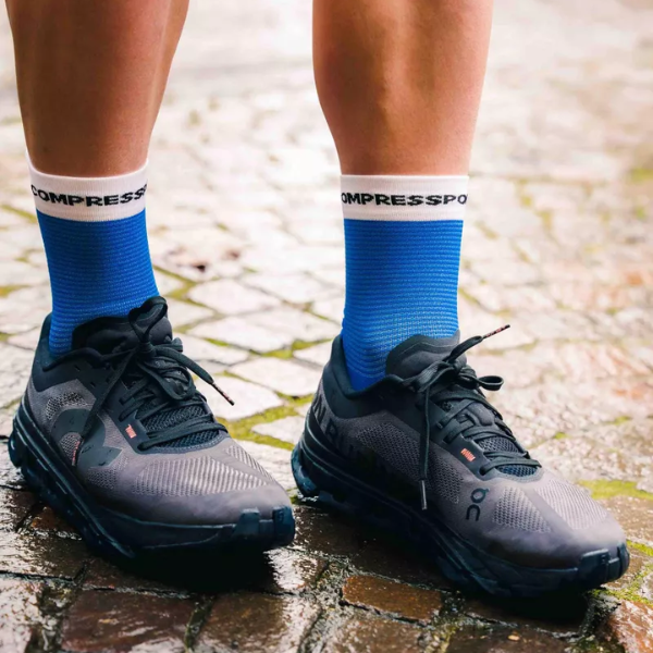 Tất Chạy Bộ Compressport Pro Racing Socks v4.0 Run High - Xanh Princess/Blue White