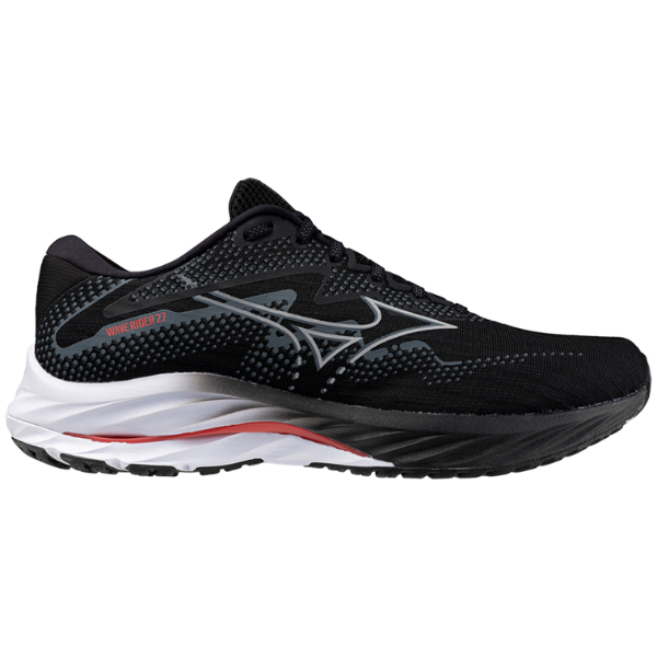 Giày chạy bộ Nam Mizuno Wave Rider 27 - Đen (Black/Nickel/Cayenne)