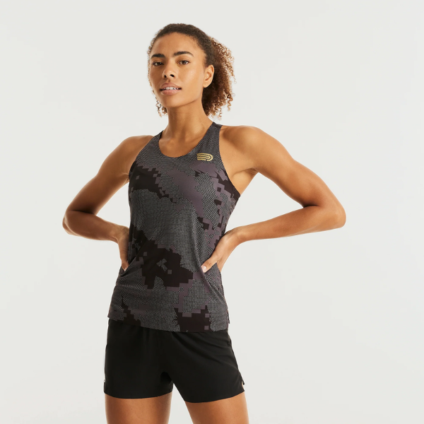 Áo chạy bộ Nữ Pressio Elite Singlet - Đen Camo (Black Camo)