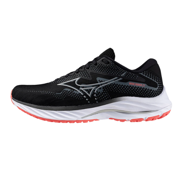 Giày chạy bộ Nữ Mizuno Wave Rider 27 - Đen (Black/Nickel/Dubarry)