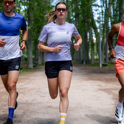 Áo Chạy Bộ Nữ Compressport Performance SS Tshirt - Tím Lavender/White