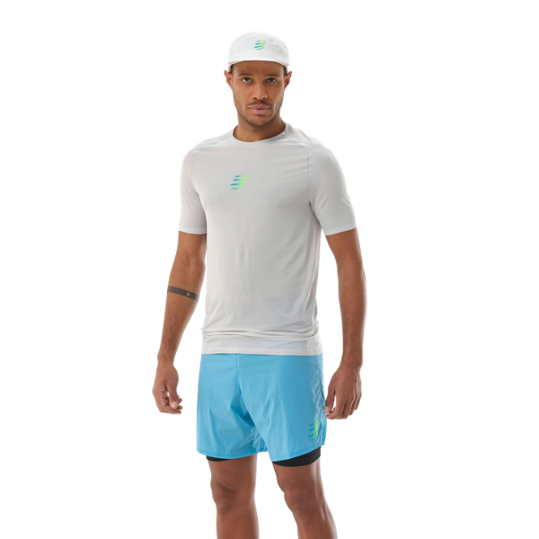 Áo Chạy Trail Nam Compressport Trail Racing SS Tshirt - Xám Gray/Violet