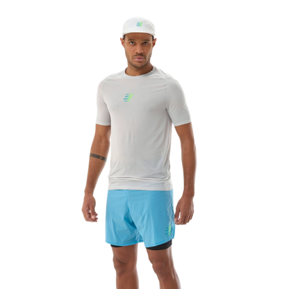 Áo Chạy Trail Nam Compressport Trail Racing SS Tshirt - Xám Gray/Violet