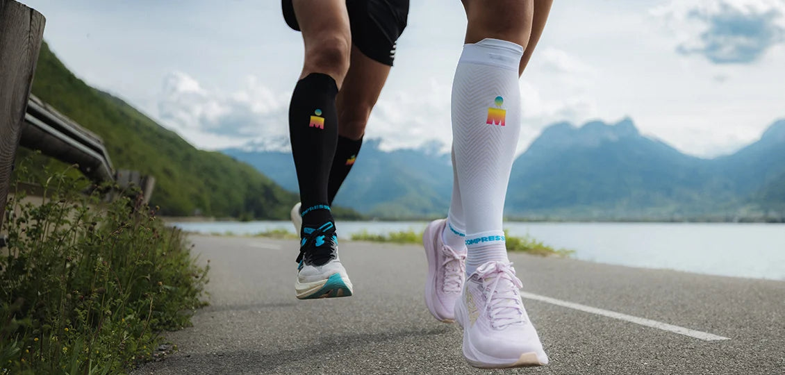 Băng Bảo Vệ Bắp Chân Compressport Calf Sleeves R2 Oxygen IRONMAN 2026 - Trắng