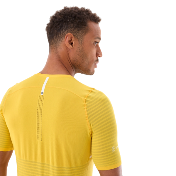 Áo chạy bộ Nam Compressport Pro Racing SS Tshirt - Vàng Lemon