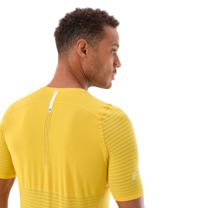Áo chạy bộ Nam Compressport Pro Racing SS Tshirt - Vàng Lemon