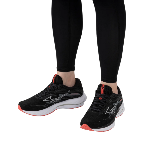 Giày chạy bộ Nữ Mizuno Wave Rider 27 - Đen (Black/Nickel/Dubarry)