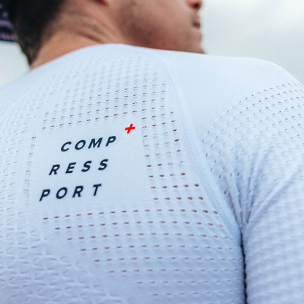 Áo Chạy Bộ Nam Compressport On/Off SS TShirt - Trắng (White)