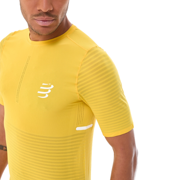 Áo chạy bộ Nam Compressport Pro Racing SS Tshirt - Vàng Lemon