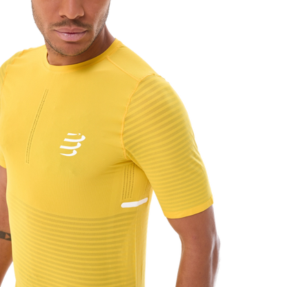 Áo chạy bộ Nam Compressport Pro Racing SS Tshirt - Vàng Lemon