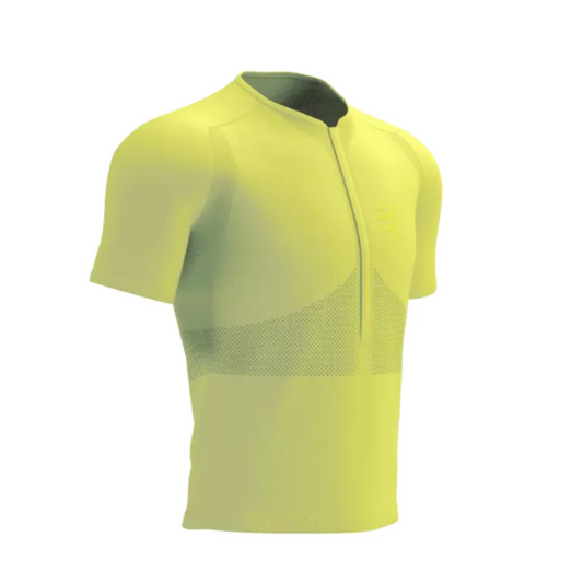 Áo chạy Trail Nam Compressport Trail Half - Zip - Fitted SS Top - Vàng (Primerose)