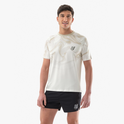 Áo chạy bộ Nam Compressport Performance SS Tshirt - Sugar/ Camo Print