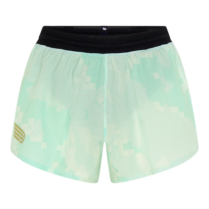 Quần chạy bộ Nữ Pressio Run Elite 2" Short - Xanh Mint (Mint Camo)