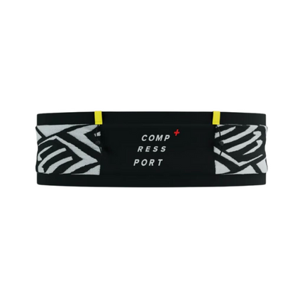 Đai chạy bộ Compressport Unisex's Free Belt Pro - Đen (Black/White Print)