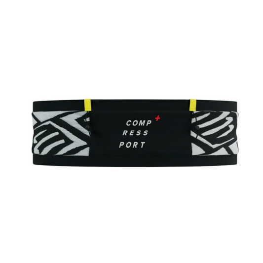Đai chạy bộ Compressport Unisex's Free Belt Pro - Đen (Black/White Print)