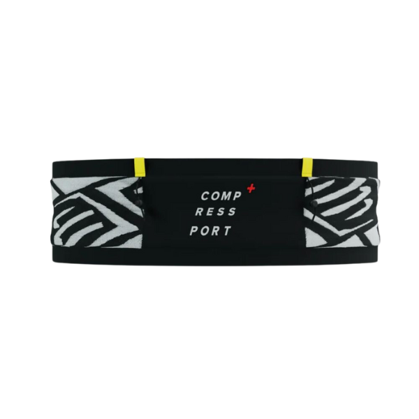 Compressport Unisex's Free Belt Pro - Black/White Print