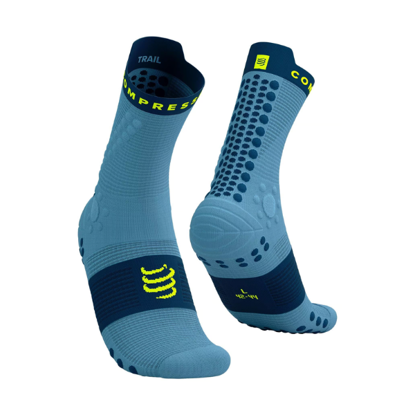 Compressport Unisex's Pro Racing Socks v4.0 Trail - Denim/Poseidon