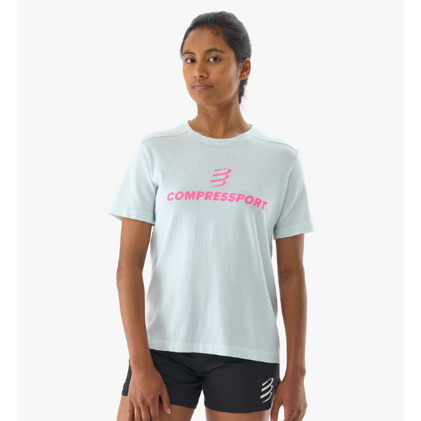 Áo chạy bộ Nữ Compressport Podium SS Tshirt - Ice Flow