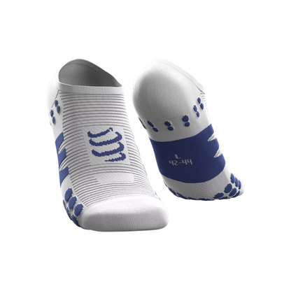 Tất chạy bộ Compressport No Show Socks - Trắng (White/Blue)