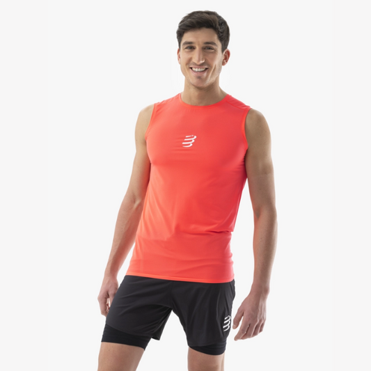 Áo chạy Trail Nam Compressport Trail Racing Tank - Đỏ (Fluo Red)