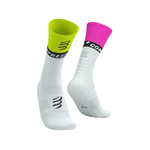 Compressport Mid Compression Socks v2.0 - Safe Yellow/Neo Pink