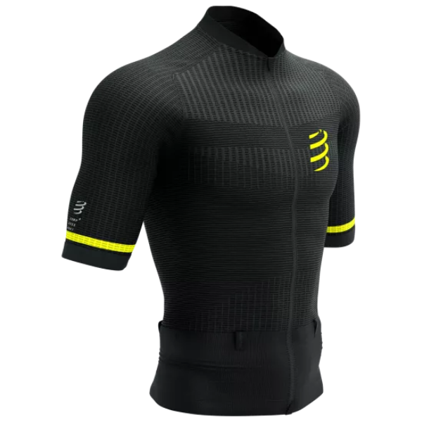 Áo chạy Trail Nam Compressport Trail Postural SS Top - Đen/Vàng (Black/Safe Yellow)
