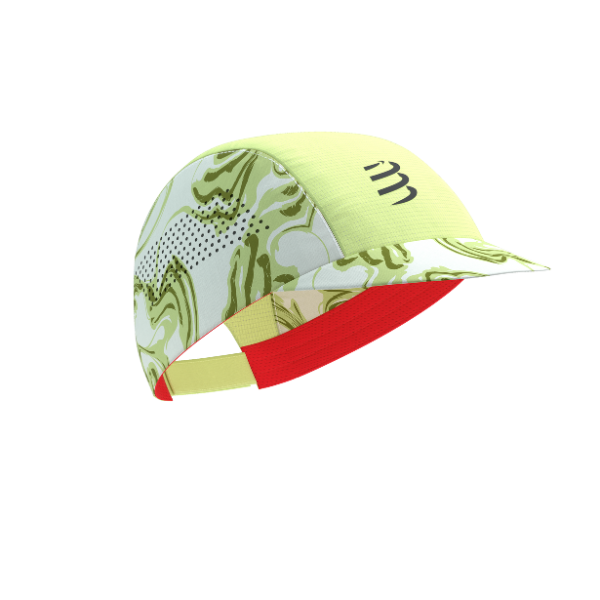 Mũ chạy bộ Compressport Pro Racing Cap - Xanh/Đỏ (Green Camo/Fluo Red)