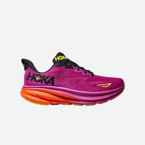 Giày chạy bộ Nữ HOKA Clifton 9 - Hồng (Fuchsia/Bk)