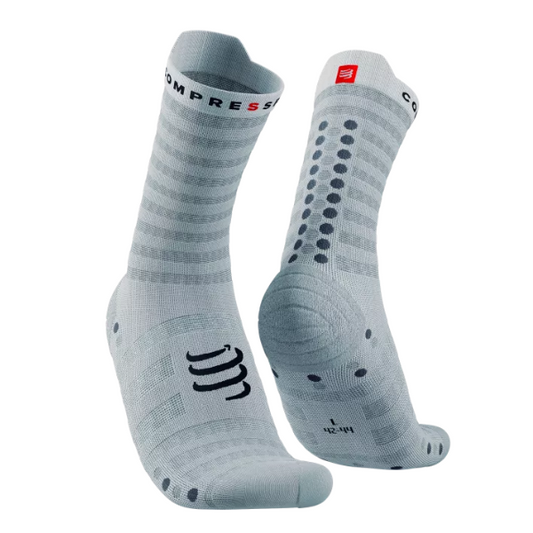 Tất chạy bộ Compressport Pro Racing Socks v4.0 Ultralight - Trắng (White/Alloy)