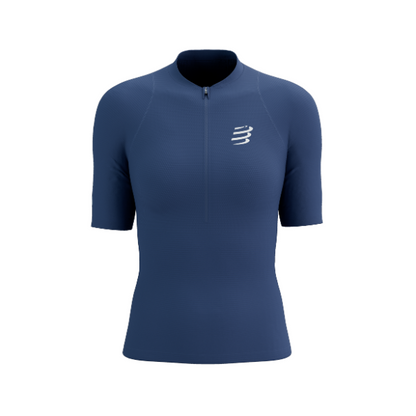 Áo chạy Trail Nữ Compressport Trail Postural SS Top - Xanh (Indigo Blue)