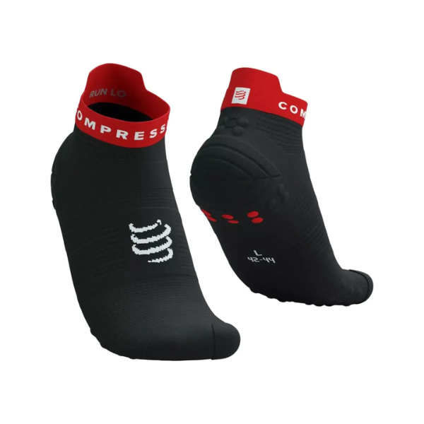 Tất chạy bộ Compressport Unisex's Pro Racing Socks v4.0 Run Low - Black/Core Red