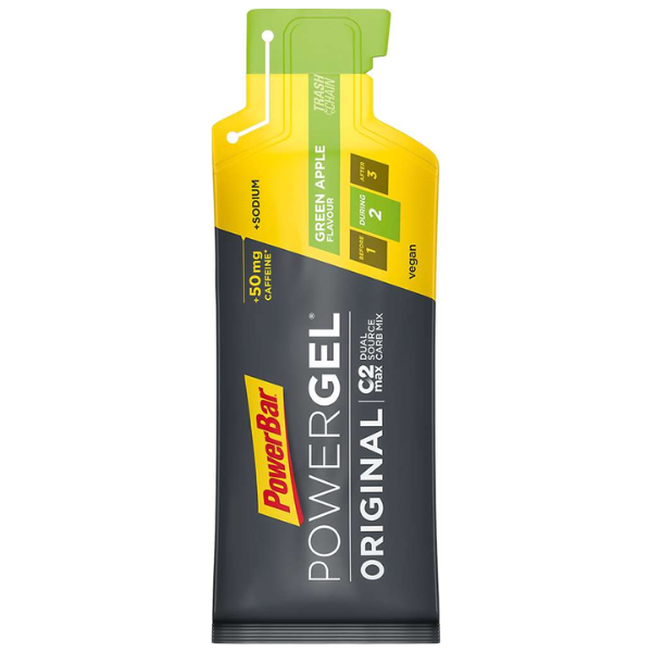 Gel năng lượng PowerBar PowerGel Original Caffein - Vị Táo Xanh (Green Apple)
