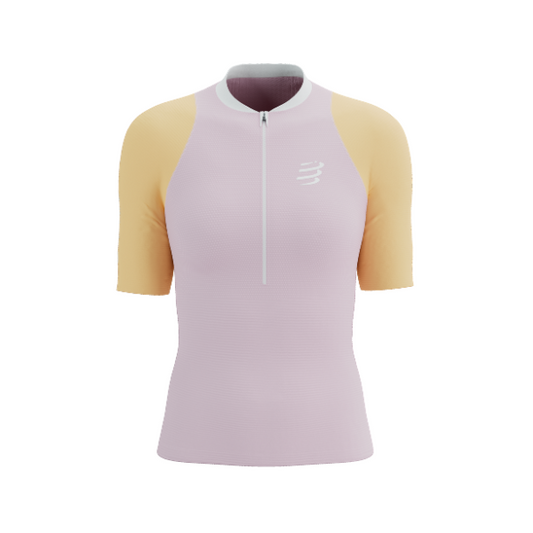Áo chạy Trail Nữ Compressport Trail Postural SS Top - Hồng/Cam (Roseate/Orange)