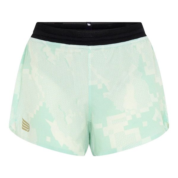 Quần chạy bộ Nữ Pressio Run Elite 3" Short - Xanh Mint (Mint Camo)
