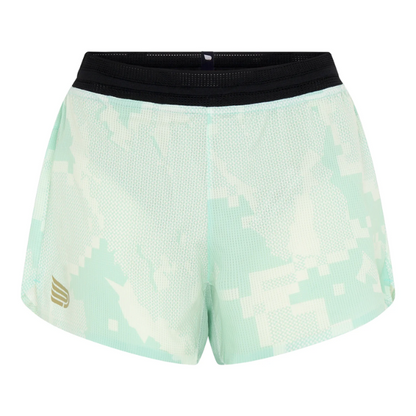 Quần chạy bộ Nữ Pressio Run Elite 3" Short - Xanh Mint (Mint Camo)