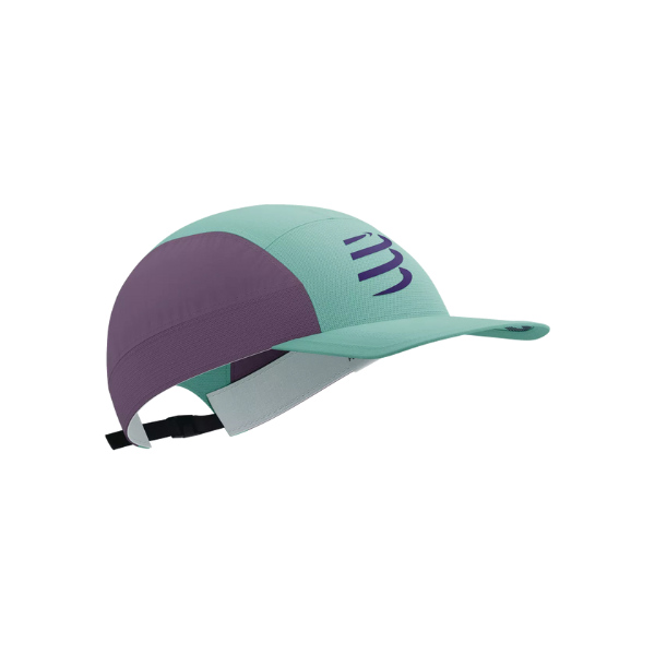 Mũ chạy bộ Compressport 5 Panel Light Cap Uniq Size - Shell Blue/Grape