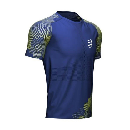 Áo chạy bộ Nam Compressport Racing SS Tshirt - Navy Peo/EV Primerose
