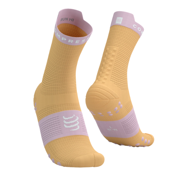 Tất chạy bộ Compressport Pro Racing Socks v4.0 Run High - Cam/Hồng (Buff Orange/Roseate)